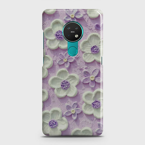 Nokia 6.2 Cover - Floral Series - Design 4 - Purple & White - Matte Finish - Snap On Hard Case with LifeTime Colors Guarantee