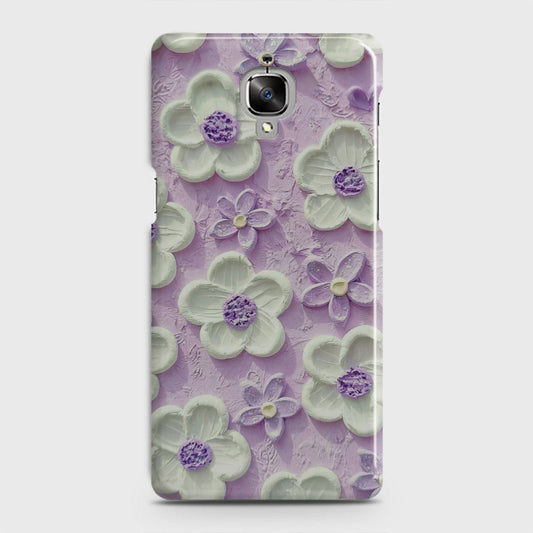 OnePlus 3  Cover - Floral Series - Design 4 - Purple & White - Matte Finish - Snap On Hard Case with LifeTime Colors Guarantee