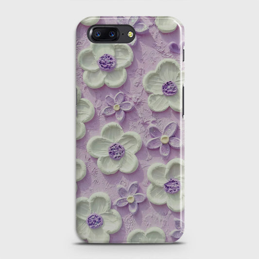 OnePlus 5  Cover - Floral Series - Design 4 - Purple & White - Matte Finish - Snap On Hard Case with LifeTime Colors Guarantee