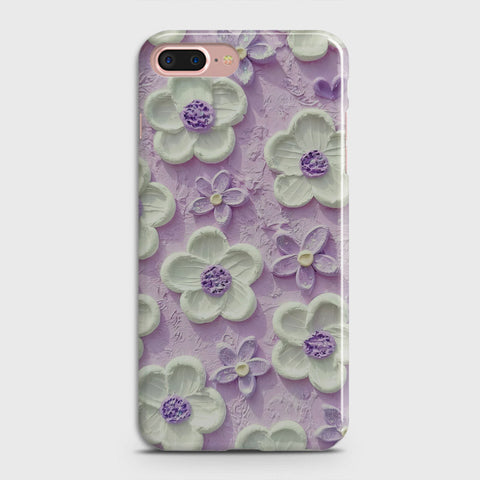 iPhone 8 Plus Cover - Floral Series - Design 4 - Purple & White - Matte Finish - Snap On Hard Case with LifeTime Colors Guarantee