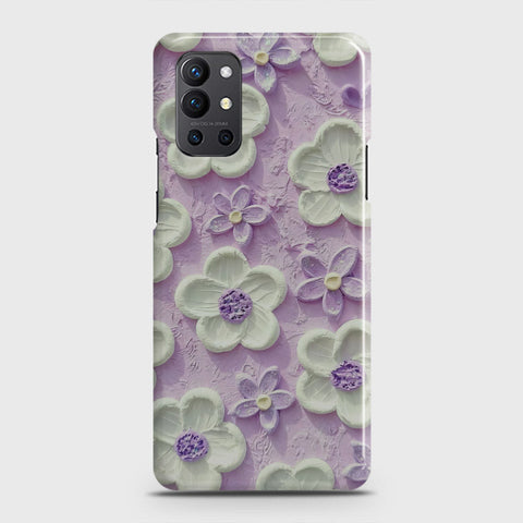 OnePlus 9R  Cover - Floral Series - Design 4 - Purple & White - Matte Finish - Snap On Hard Case with LifeTime Colors Guarantee