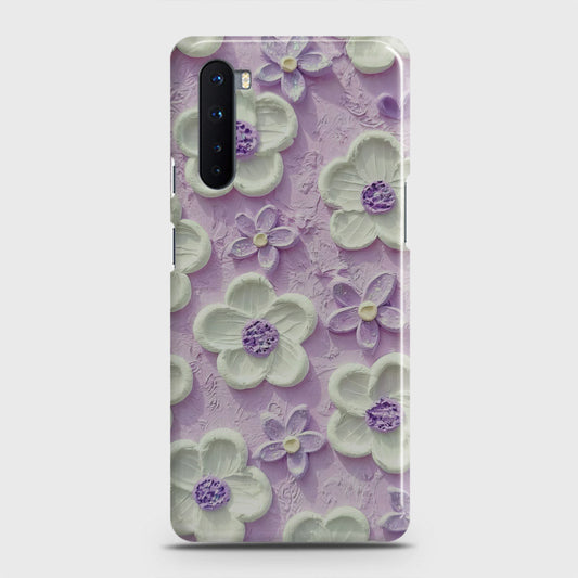 OnePlus Nord  Cover - Floral Series - Design 4 - Purple & White - Matte Finish - Snap On Hard Case with LifeTime Colors Guarantee