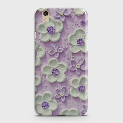 Oppo A37 Cover - Floral Series - Design 4 - Purple & White - Matte Finish - Snap On Hard Case with LifeTime Colors Guarantee