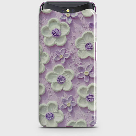 Oppo Find X Cover - Floral Series - Design 4 - Purple & White - Matte Finish - Snap On Hard Case with LifeTime Colors Guarantee