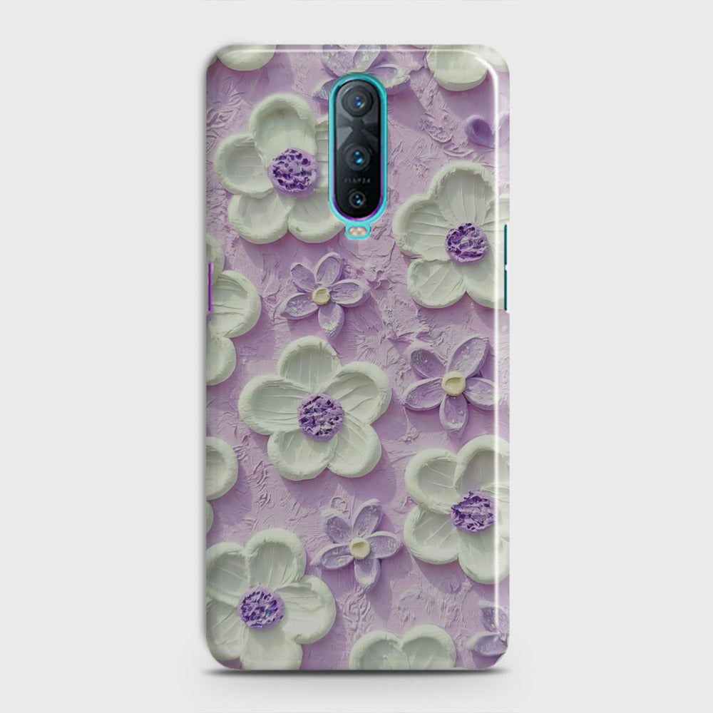 Oppo R17 Pro Cover - Floral Series - Design 4 - Purple & White - Matte Finish - Snap On Hard Case with LifeTime Colors Guarantee