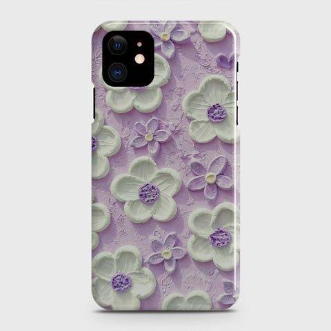 iPhone 12 Cover - Floral Series - Design 4 - Purple & White - Matte Finish - Snap On Hard Case with LifeTime Colors Guarantee