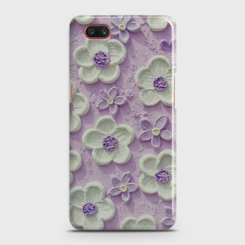 Realme C2 with out flash Forest hole Cover - Floral Series - Design 4 - Purple & White - Matte Finish - Snap On Hard Case with LifeTime Colors Guarantee