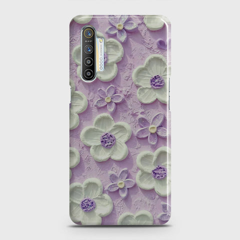 Realme XT Cover - Floral Series - Design 4 - Purple & White - Matte Finish - Snap On Hard Case with LifeTime Colors Guarantee