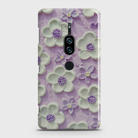 Sony Xperia XZ2 Premium Cover - Floral Series - Design 4 - Purple & White - Matte Finish - Snap On Hard Case with LifeTime Colors Guarantee