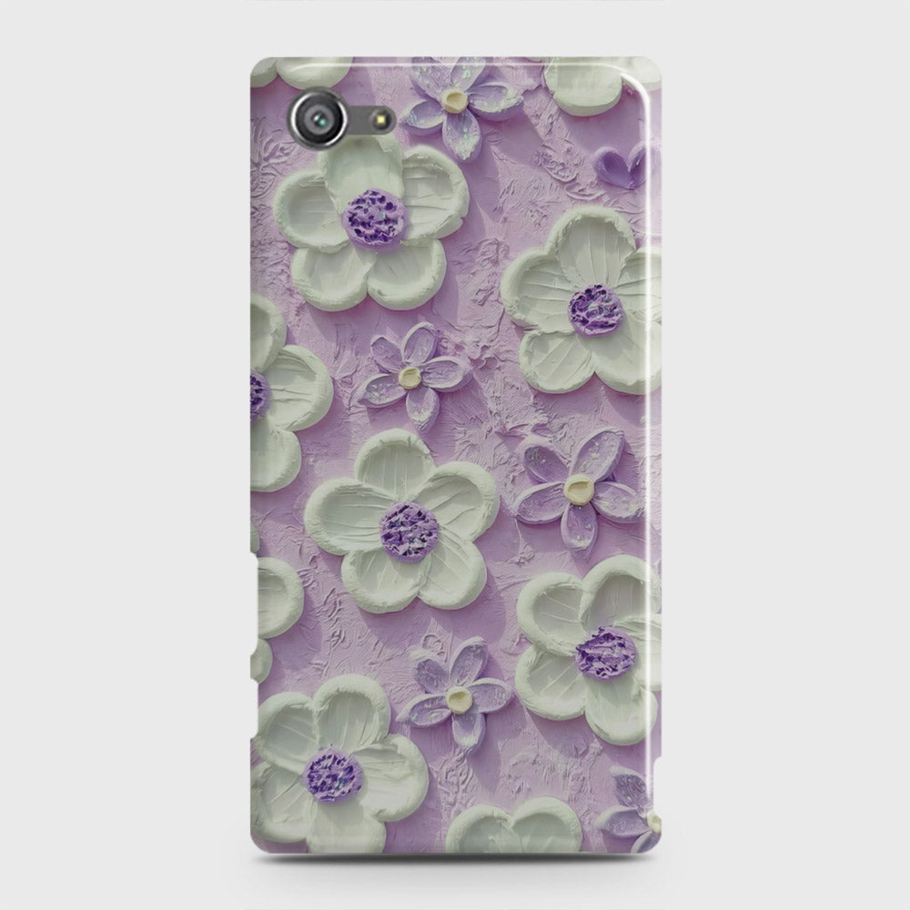 Sony Xperia Z5 Compact / Z5 Mini Cover - Floral Series - Design 4 - Purple & White - Matte Finish - Snap On Hard Case with LifeTime Colors Guarantee