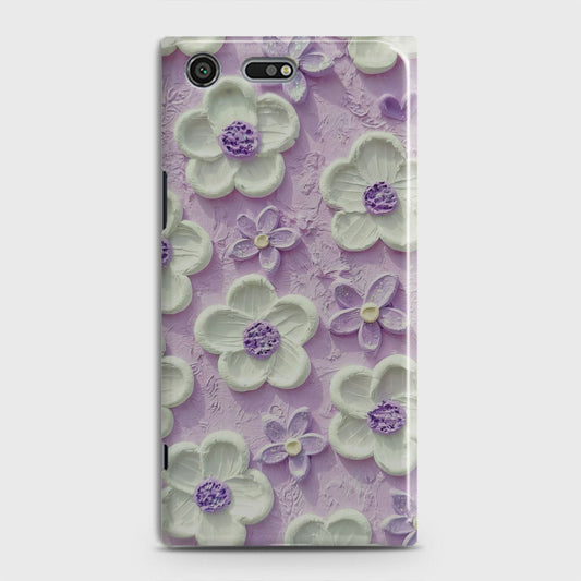 Sony Xperia XZ Premium Cover - Floral Series - Design 4 - Purple & White - Matte Finish - Snap On Hard Case with LifeTime Colors Guarantee