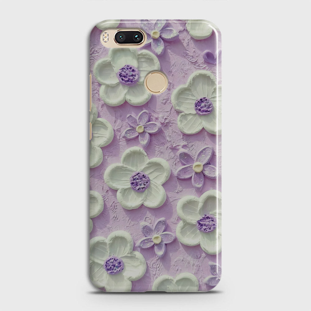 Xiaomi Mi A1 Cover - Floral Series - Design 4 - Purple & White - Matte Finish - Snap On Hard Case with LifeTime Colors Guarantee