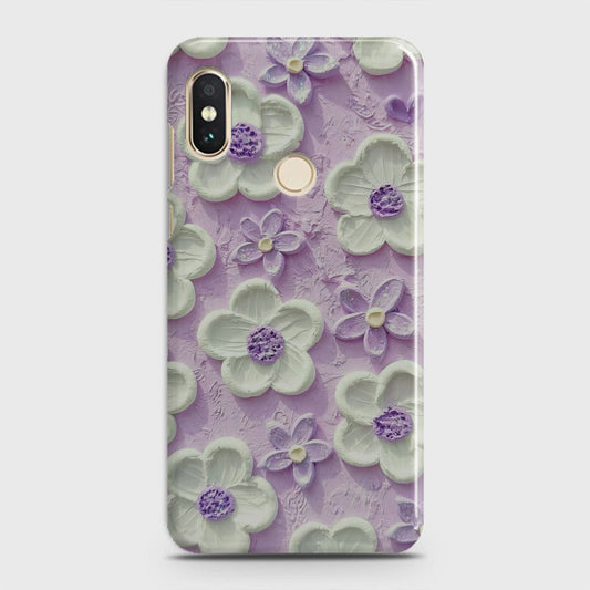 Xiaomi Mi A2 / Mi 6X  Cover - Floral Series - Design 4 - Purple & White - Matte Finish - Snap On Hard Case with LifeTime Colors Guarantee