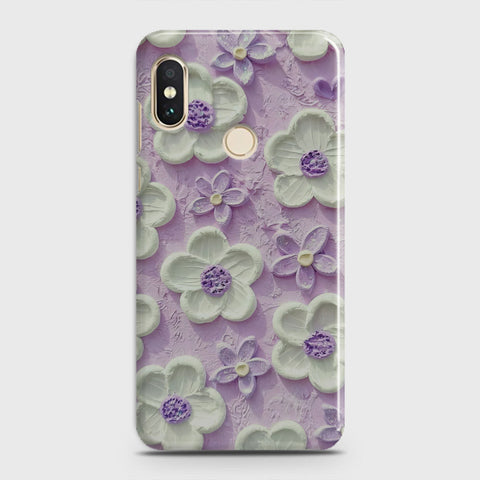 Xiaomi Mi A2 Lite / Redmi 6 Pro Cover - Floral Series - Design 4 - Purple & White - Matte Finish - Snap On Hard Case with LifeTime Colors Guarantee