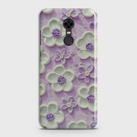 Xiaomi Redmi 5  Cover - Floral Series - Design 4 - Purple & White - Matte Finish - Snap On Hard Case with LifeTime Colors Guarantee