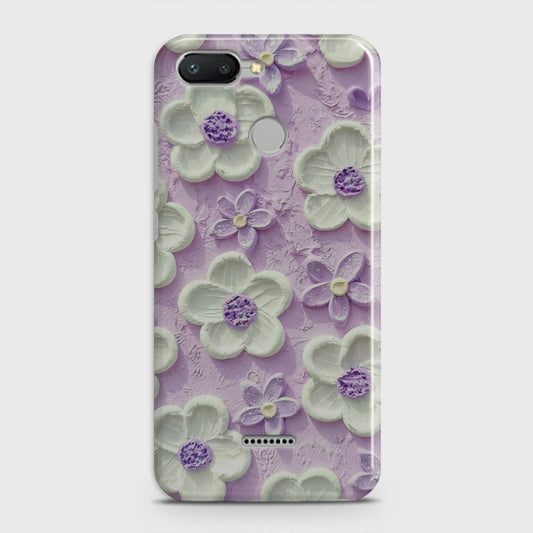 Xiaomi Redmi 6 Cover - Floral Series - Design 4 - Purple & White - Matte Finish - Snap On Hard Case with LifeTime Colors Guarantee