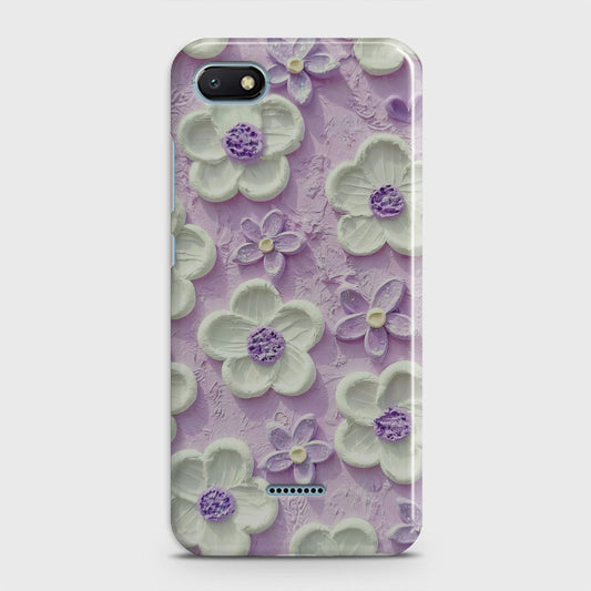 Xiaomi Redmi 6A Cover - Floral Series - Design 4 - Purple & White - Matte Finish - Snap On Hard Case with LifeTime Colors Guarantee