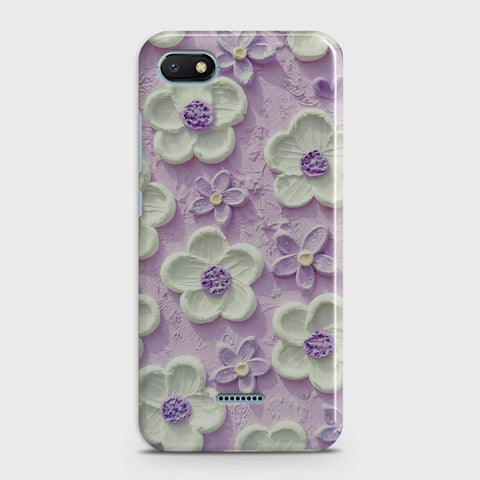 Xiaomi Redmi 6A Cover - Floral Series - Design 4 - Purple & White - Matte Finish - Snap On Hard Case with LifeTime Colors Guarantee