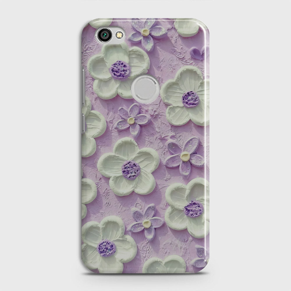 Xiaomi Redmi Note 5A  Cover - Floral Series - Design 4 - Purple & White - Matte Finish - Snap On Hard Case with LifeTime Colors Guarantee