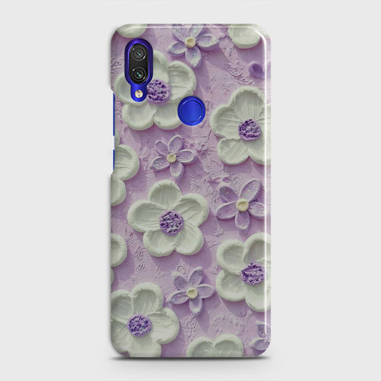 Xiaomi Redmi Note 7 Cover - Floral Series - Design 4 - Purple & White - Matte Finish - Snap On Hard Case with LifeTime Colors Guarantee