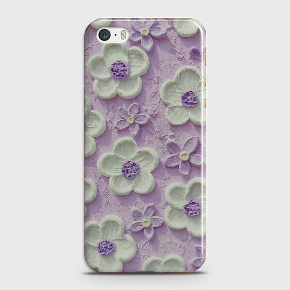 iPhone 5s Cover - Floral Series - Design 4 - Purple & White - Matte Finish - Snap On Hard Case with LifeTime Colors Guarantee