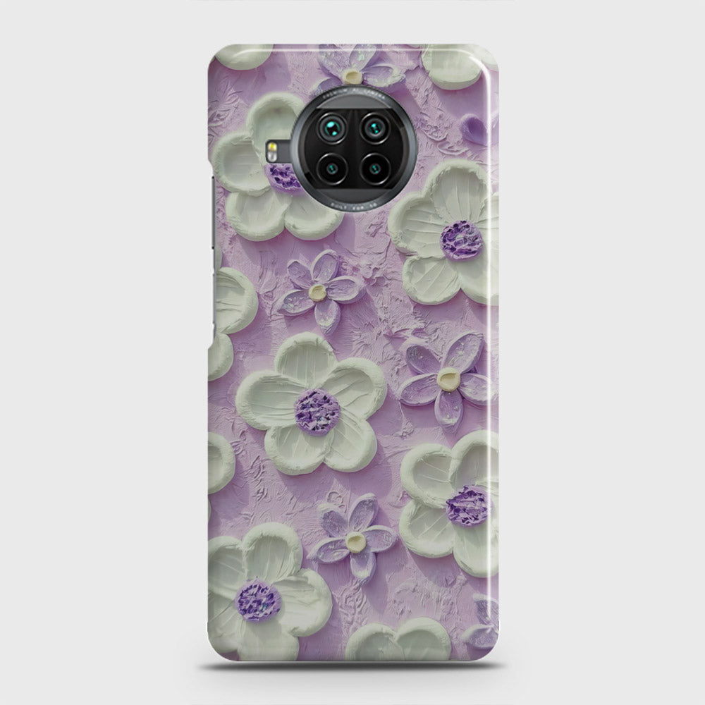 Xiaomi Mi 10T Lite Cover - Floral Series - Design 4 - Purple & White - Matte Finish - Snap On Hard Case with LifeTime Colors Guarantee