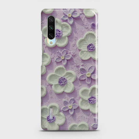 Xiaomi Mi A3 Cover - Floral Series - Design 4 - Purple & White - Matte Finish - Snap On Hard Case with LifeTime Colors Guarantee