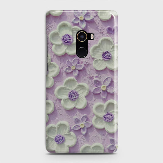 Xiaomi Mi Mix 2 Cover - Floral Series - Design 4 - Purple & White - Matte Finish - Snap On Hard Case with LifeTime Colors Guarantee