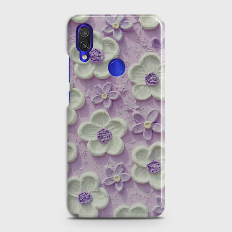 Xiaomi Redmi 7 Cover - Floral Series - Design 4 - Purple & White - Matte Finish - Snap On Hard Case with LifeTime Colors Guarantee