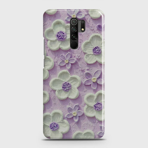 Xiaomi Redmi 9 Cover - Floral Series - Design 4 - Purple & White - Matte Finish - Snap On Hard Case with LifeTime Colors Guarantee