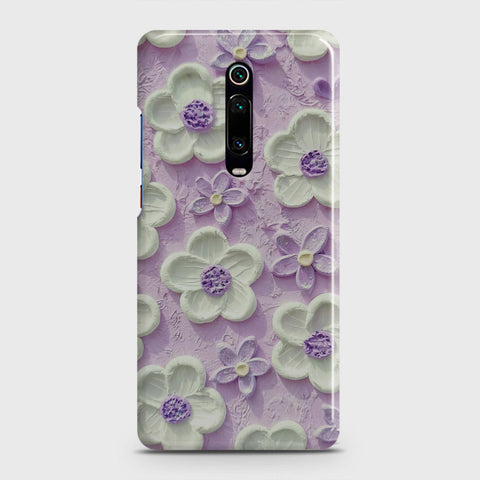 Xiaomi Redmi K20 Cover - Floral Series - Design 4 - Purple & White - Matte Finish - Snap On Hard Case with LifeTime Colors Guarantee