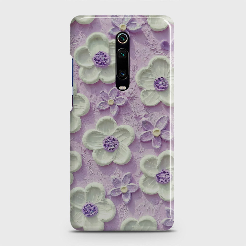 Xiaomi Redmi K20 Pro Cover - Floral Series - Design 4 - Purple & White - Matte Finish - Snap On Hard Case with LifeTime Colors Guarantee