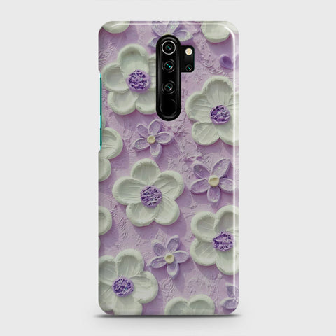 Xiaomi Redmi Note 8 Pro Cover - Floral Series - Design 4 - Purple & White - Matte Finish - Snap On Hard Case with LifeTime Colors Guarantee