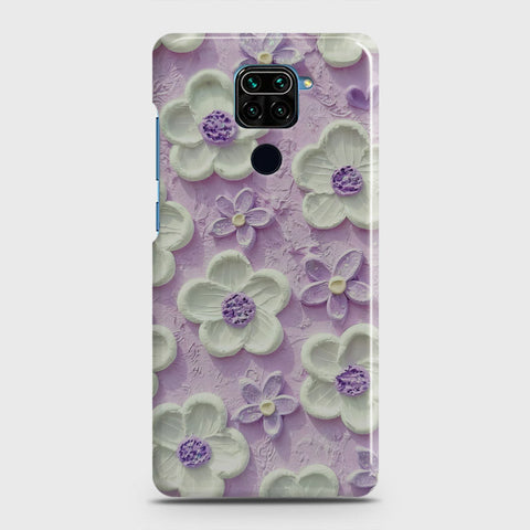 Xiaomi Redmi 10X 4G Cover - Floral Series - Design 4 - Purple & White - Matte Finish - Snap On Hard Case with LifeTime Colors Guarantee