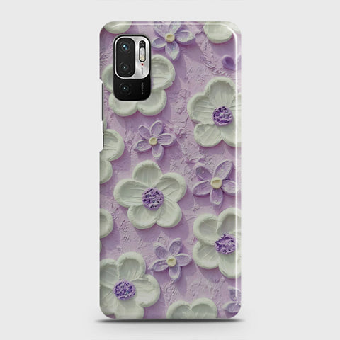 Xiaomi Redmi Note 10 5G Cover - Floral Series - Design 4 - Purple & White - Matte Finish - Snap On Hard Case with LifeTime Colors Guarantee