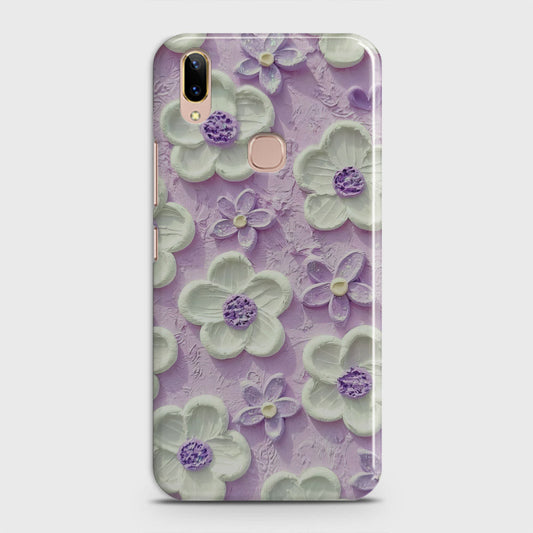 Vivo V9 / V9 Youth Cover - Floral Series - Design 4 - Purple & White - Matte Finish - Snap On Hard Case with LifeTime Colors Guarantee