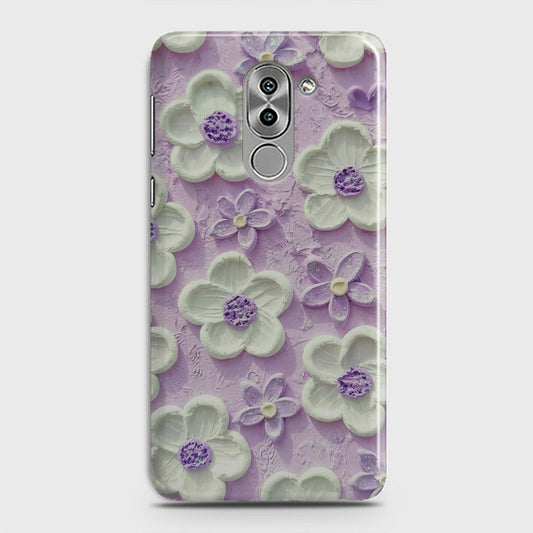 Huawei Honor 6X Cover - Floral Series - Design 4 - Purple & White - Matte Finish - Snap On Hard Case with LifeTime Colors Guarantee