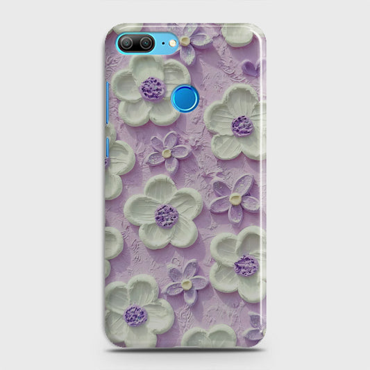 Huawei Honor 10 Cover - Floral Series - Design 4 - Purple & White - Matte Finish - Snap On Hard Case with LifeTime Colors Guarantee