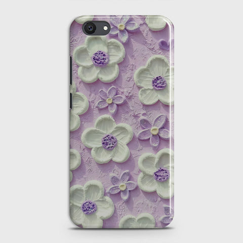 Vivo Y81i Cover - Floral Series - Design 4 - Purple & White - Matte Finish - Snap On Hard Case with LifeTime Colors Guarantee