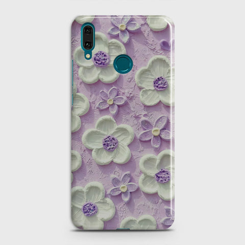 Huawei P Smart Plus Cover - Floral Series - Design 4 - Purple & White - Matte Finish - Snap On Hard Case with LifeTime Colors Guarantee