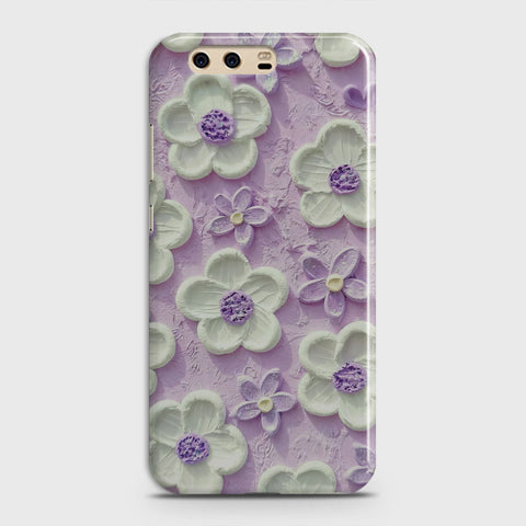 Huawei P10 Cover - Floral Series - Design 4 - Purple & White - Matte Finish - Snap On Hard Case with LifeTime Colors Guarantee