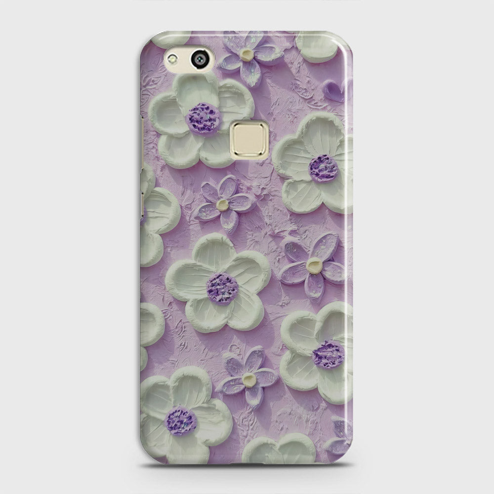 Huawei P10 Lite Cover - Floral Series - Design 4 - Purple & White - Matte Finish - Snap On Hard Case with LifeTime Colors Guarantee