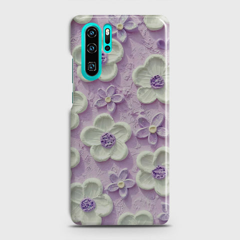 Huawei P30 Pro Cover - Floral Series - Design 4 - Purple & White - Matte Finish - Snap On Hard Case with LifeTime Colors Guarantee