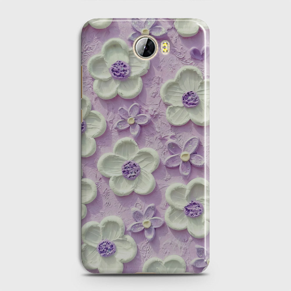 Huawei Y5 II Cover - Floral Series - Design 4 - Purple & White - Matte Finish - Snap On Hard Case with LifeTime Colors Guarantee