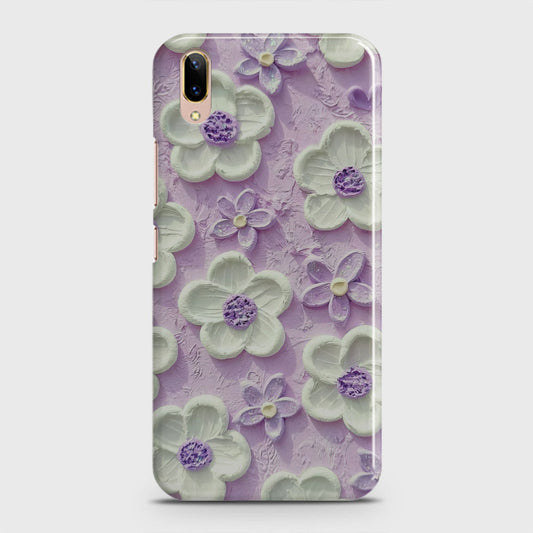 Vivo V11 Pro Cover - Floral Series - Design 4 - Purple & White - Matte Finish - Snap On Hard Case with LifeTime Colors Guarantee