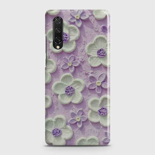 Huawei Y9s Cover - Floral Series - Design 4 - Purple & White - Matte Finish - Snap On Hard Case with LifeTime Colors Guarantee