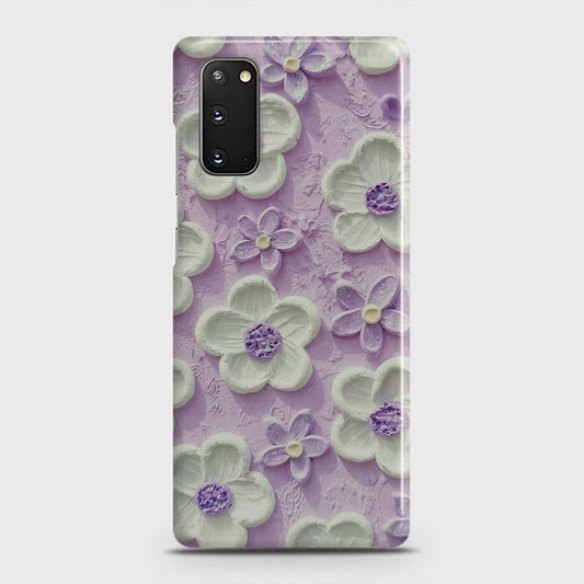 Samsung Galaxy S20 Cover - Floral Series - Design 4 - Purple & White - Matte Finish - Snap On Hard Case with LifeTime Colors Guarantee