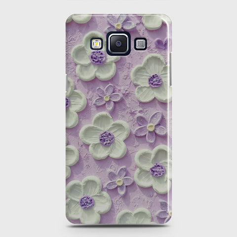 Samsung Galaxy A5 2015 Cover - Floral Series - Design 4 - Purple & White - Matte Finish - Snap On Hard Case with LifeTime Colors Guarantee