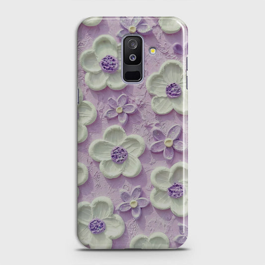 Samsung Galaxy A6 Plus 2018 Cover - Floral Series - Design 4 - Purple & White - Matte Finish - Snap On Hard Case with LifeTime Colors Guarantee