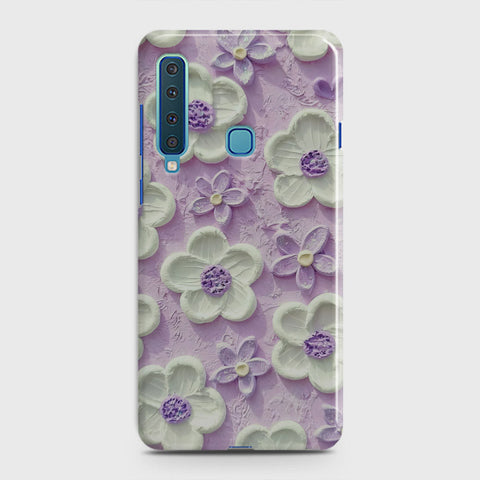 Samsung Galaxy A9 2018 Cover - Floral Series - Design 4 - Purple & White - Matte Finish - Snap On Hard Case with LifeTime Colors Guarantee